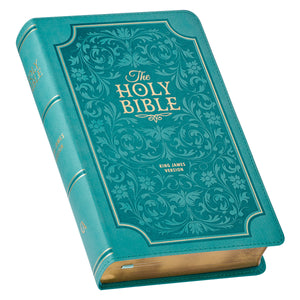 Printed Teal Leather Bible
