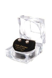 Cubic Zirconia Stud Earrings-5 mm