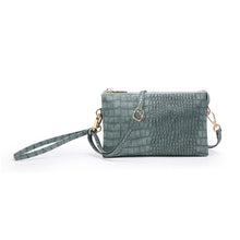 Load image into Gallery viewer, 3 Compartment Crocodile Print Crossbody/Wallet
