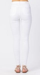 Judy Blue White Distressed Skinny Jeans