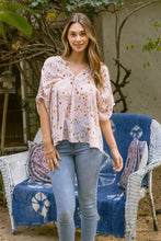 Load image into Gallery viewer, Floral Swiss Dot Chiffon Flowy Top
