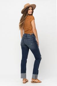 PLUS Midrise Cuffed Straight Jeans (Tall Option)