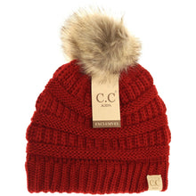 Load image into Gallery viewer, Kids Faux Fur Pom Beanie
