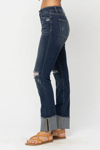 Midrise Cuffed Straight Jeans (Tall Option)