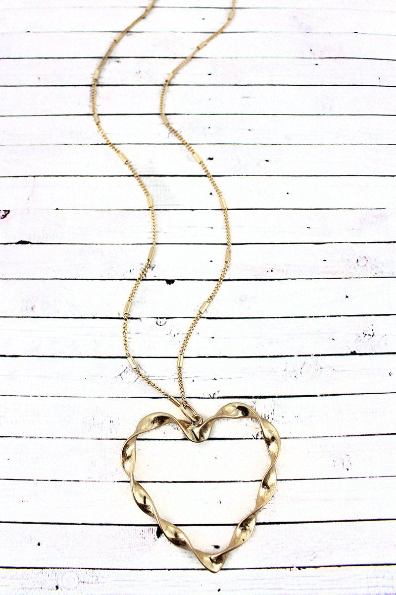 Twisted Heart Pendant Necklace