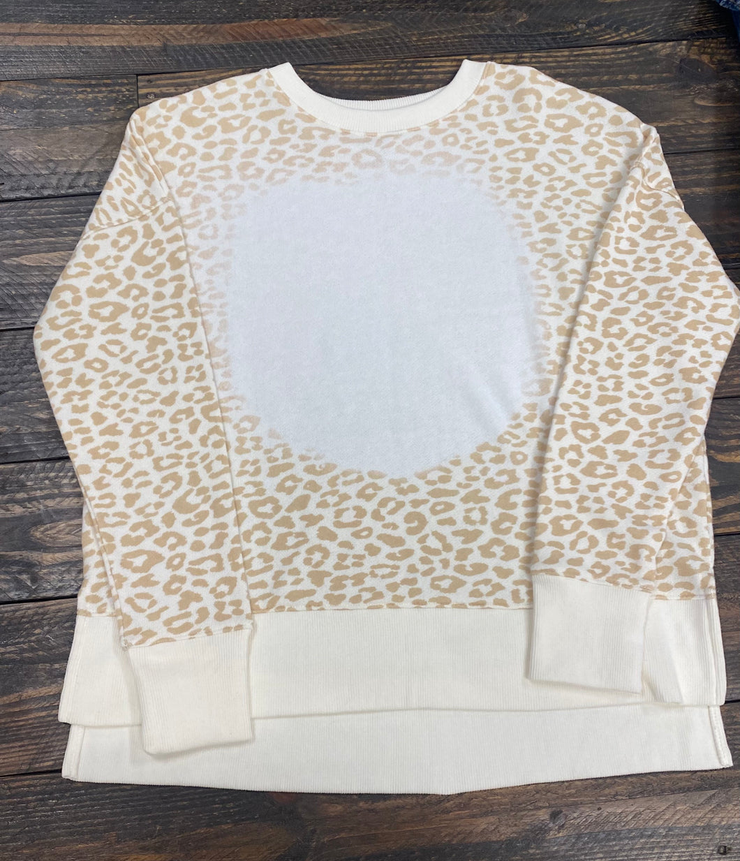 Bleached crew neck leopard sweatshirt