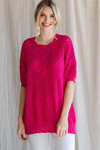 Lightweight Sweater with Bubble Sleeves