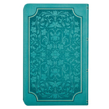 Load image into Gallery viewer, Printed Teal Leather Bible

